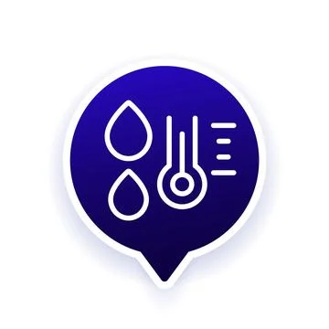 Water temperature icon, line design Stock Illustration