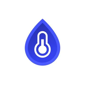 Water temperature icon, vector design on white Stock Illustration