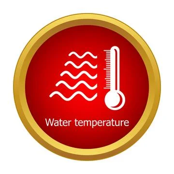 Water temperature indicator with thermometer and waves 스톡 일러스트