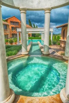 The Water Temple is a stone structure Stock Photos