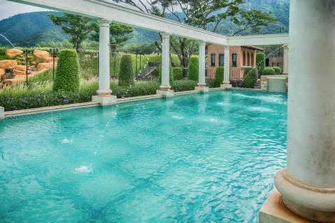 The Water Temple is a stone structure Foto stock