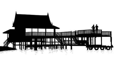 Water terrace Stock Illustration