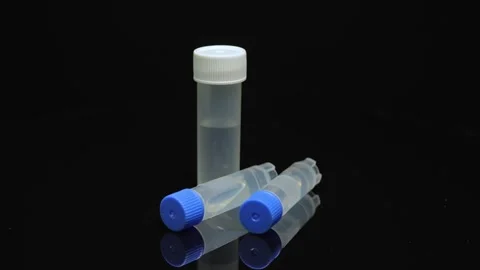 Water test vials, small water test kit bottles. Free environmental inspecti.. Video stock 271096441