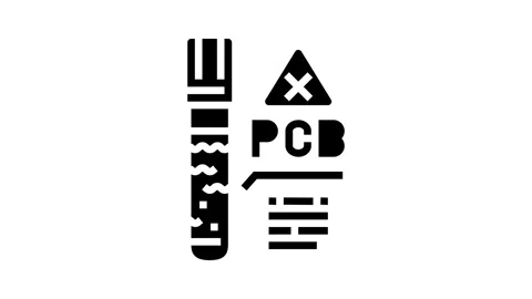 Water testing for pcb contamination glyph icon animation Stock Footage 326140526