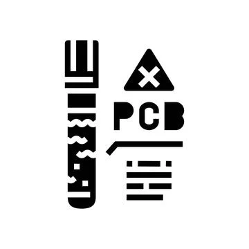Water testing for pcb contamination glyph icon vector illustration Stock Illustration