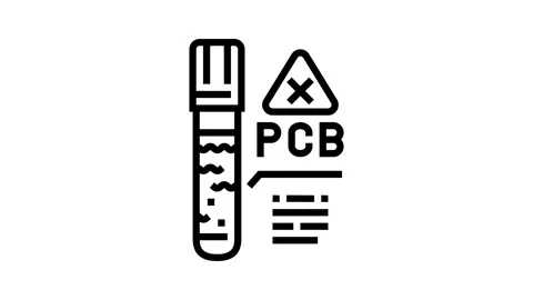 Water testing for pcb contamination line icon animation Stock Footage 326122010