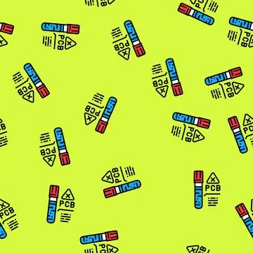 Water testing for pcb contamination vector seamless pattern Stock Illustration