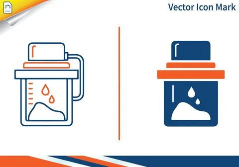 Water testing sample colored outline icon mark. 스톡 일러스트