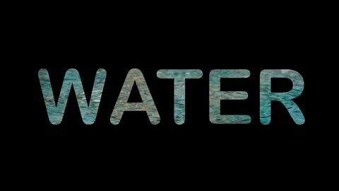 Water text on black background Stock Footage 116178557