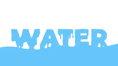 Water text. Drops. Thirsty dry throat clip animation drinking water Stock Footage 153386299