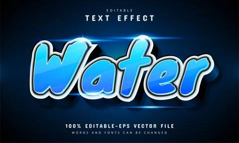 Water text effect with blue gradient Stock Illustration