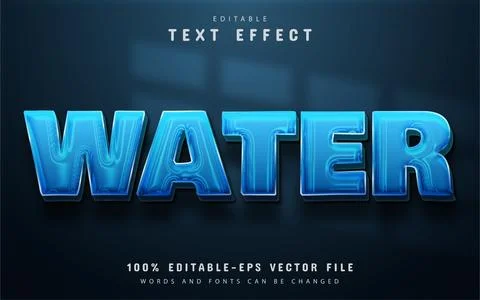 Water text effect editable Stock Illustration