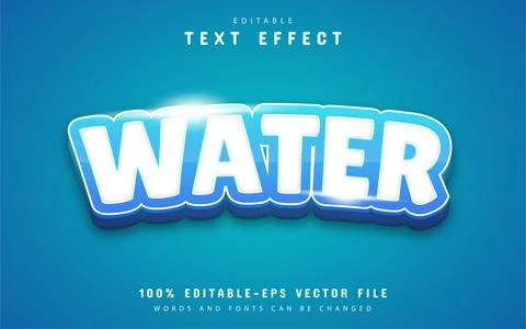Water text effect Stock Illustration