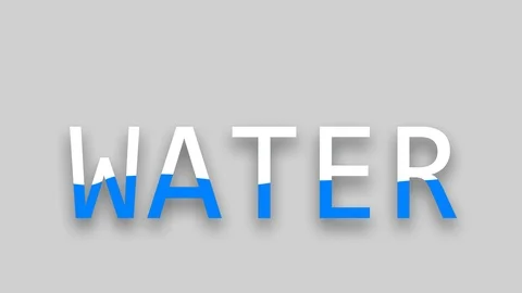 Water text with water fill effect.Forceful barrel wave splashes beautiful Stock Footage 122289105