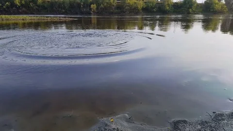 On the water there are waves Video stock 80441253