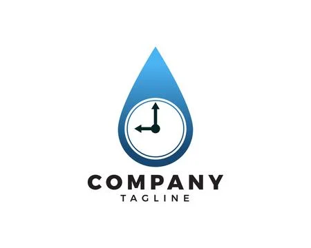 Water Time Icon Logo Design Element Stock Illustration