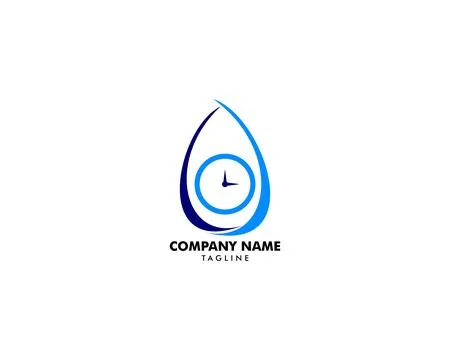 Water Time Icon Logo Design Element Stock Illustration
