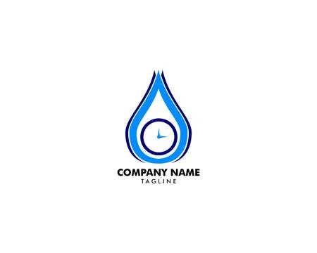 Water Time Icon Logo Design Element Stock Illustration