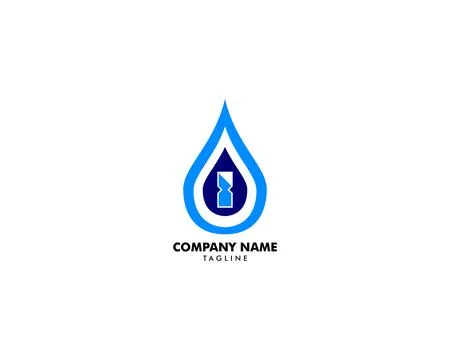 Water Time Icon Logo Design Element Stock Illustration
