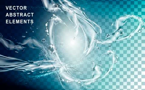 Water torrent elements Illustrazione stock