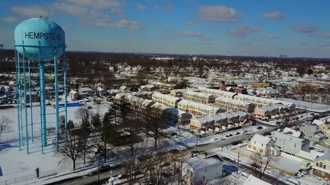 Water Tower Aerial Approach Stock Footage