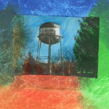 Water Tower Between Trees Stock Illustration