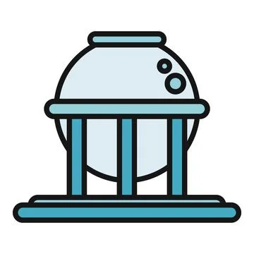 Water tower building infrastructure for liquid storage icon Stock Illustration