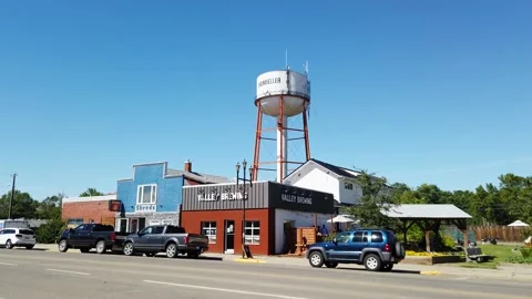 Water tower in Drumheller, Alberta Stock Footage 139948894