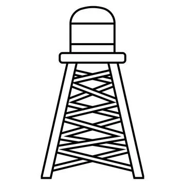 Water tower icon vector Stock Illustration
