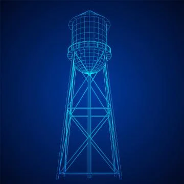 Water tower. Industrial construction vector 스톡 일러스트