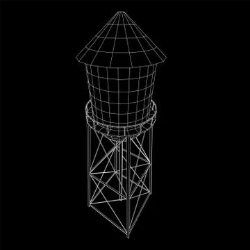 Water tower. Industrial construction vector Illustrazione stock