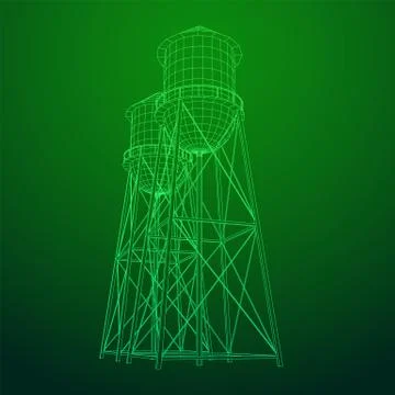 Water tower. Industrial construction vector Stock Illustration