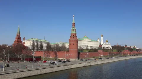 Water Tower Kremlin in Moscow Stock Footage 49690210