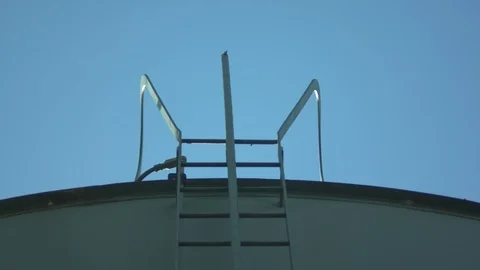 Water Tower Ladder Stock Footage 90190875