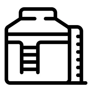 Water tower with measuring scale indicating water level Stock Illustration