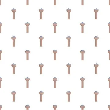 Water tower repeating pattern infrastructure background 库存插图
