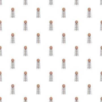 Water tower repeating pattern seamless background illustration Stock Illustration