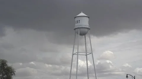 Water tower in small suburb 02 스톡 동영상 50058115
