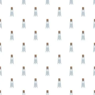 Water tower structures creating a repeating pattern background 스톡 일러스트