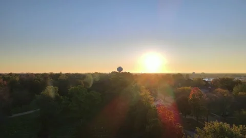Water tower at sunset Stock Footage 203631437