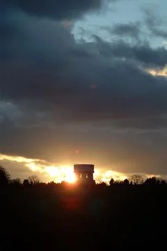 Water Tower Sunset Stock Photos