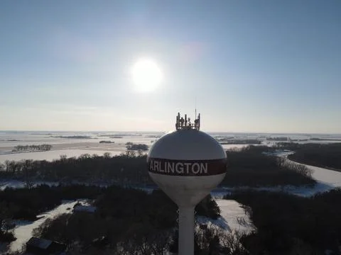 Water tower sunset Stock Photos