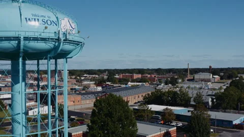 Water tower in Wilson, NC Stock Footage 222473096