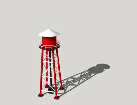 Water tower.Isolated on grey background.3D rendering illustration. 스톡 일러스트