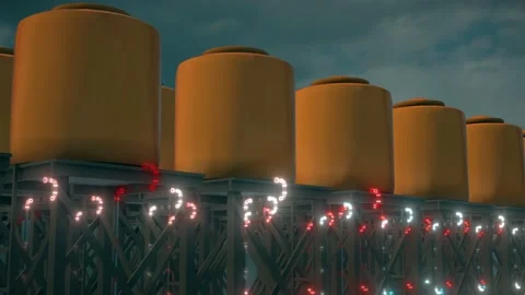 Water Towers 4k Stock Footage 199896433