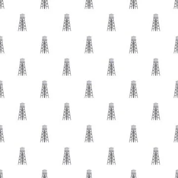 Water towers creating seamless pattern on white background Stockillustratie
