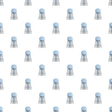 Water towers pattern representing industrial water supply Illustrazione stock