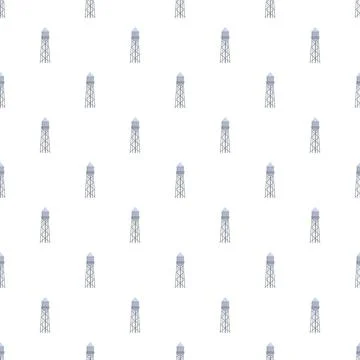 Water towers repeating pattern supplying urban infrastructure Ilustración de archivo