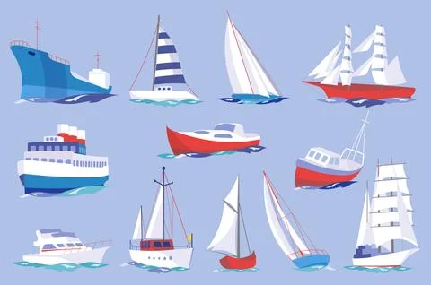 Water Transport Set Stock Illustration