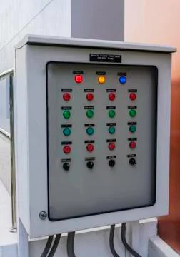 Water treatment control panel Stock Photos
